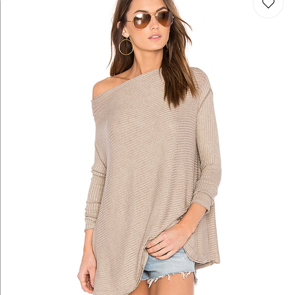 Free People Lover Rib Split Back Pullover